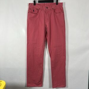 Vintage Polo Ralph Lauren Jeans Mens Size 32x32 Pink Navy Pony Straight Leg
